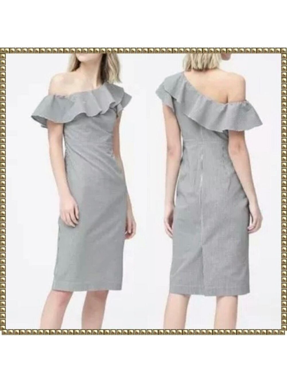 Banana Republic One Shoulder Ruffle Dress Size 2